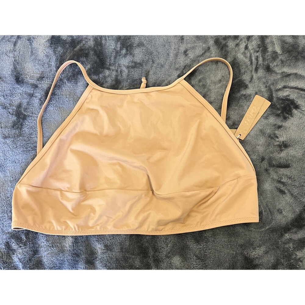 3X Skims Recycled Swim High Neck Top OCHRE
